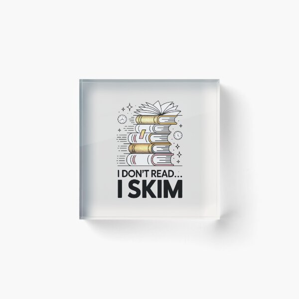 Item preview, I Don't Read I Skim Funny Book Lover Stack of Books Art designed and sold by SplashTastic.