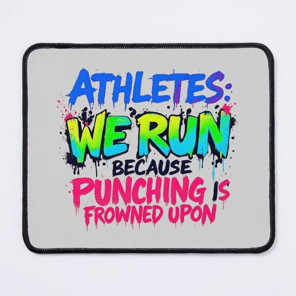 Item preview, Funny Running Quote Athlete Humor Punching Frowned Upon designed and sold by SholoStudio.