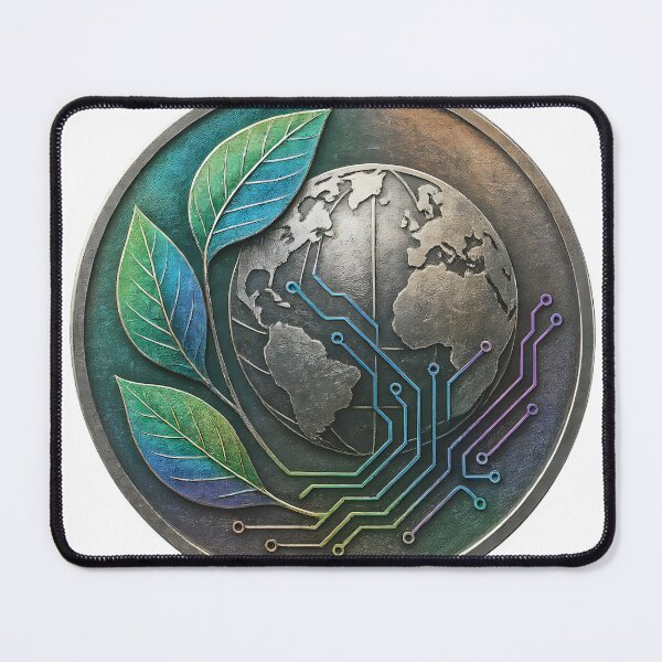 Item preview, A metallic coin with a globe and leaves on transparent background designed and sold by Creative88Art.