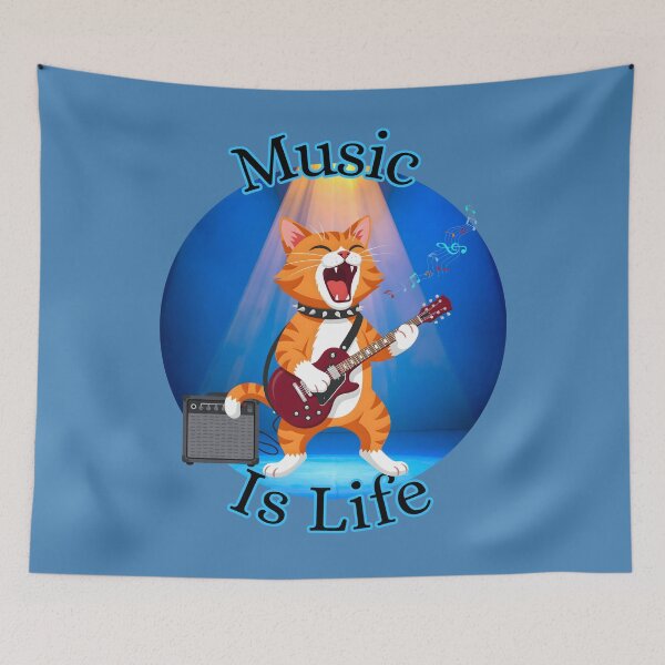 Item preview, Music Is Life Cat designed and sold by Nightshade Pixie Creations.