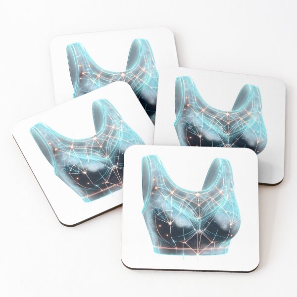 Item preview, A futuristic glowing blue sports bra on transparent background designed and sold by Creative88Art.