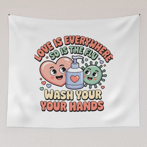 Item preview, Love Is Everywhere So Is The Flu – Funny Nursing Valentine designed and sold by Viktorio Art Shop.