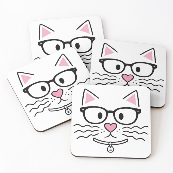 Item preview, Cute Cat Face with Glasses – Kawaii Cat Lover Design designed and sold by truongloc246.