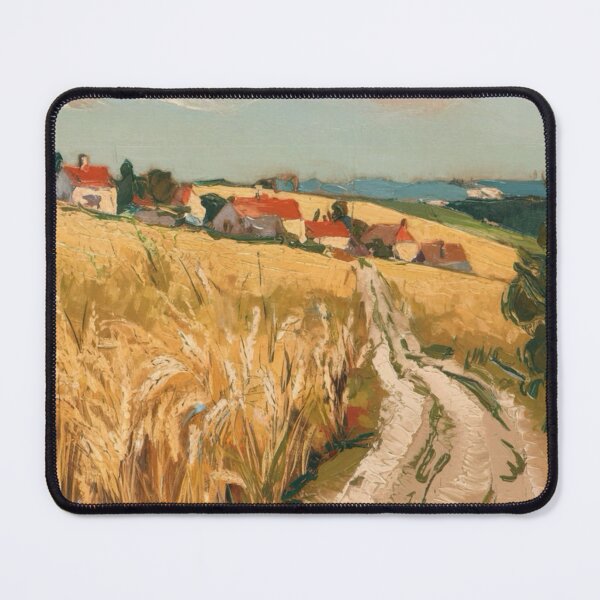 Item preview, Country Path Through Wheat Fields | European Village Landscape. Art Painting By Carraann designed and sold by CARRAANN.