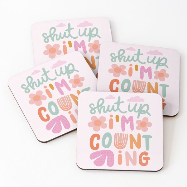 Item preview, Shut up I'm counting - Cute Knitting Quote Art - light pink designed and sold by OHBOY! Handmade.