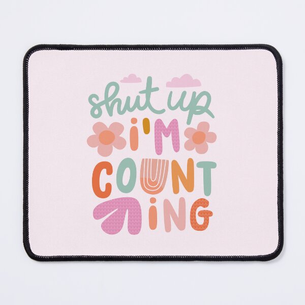 Item preview, Shut up I'm counting - Cute Knitting Quote Art - light pink designed and sold by OHBOY! Handmade.