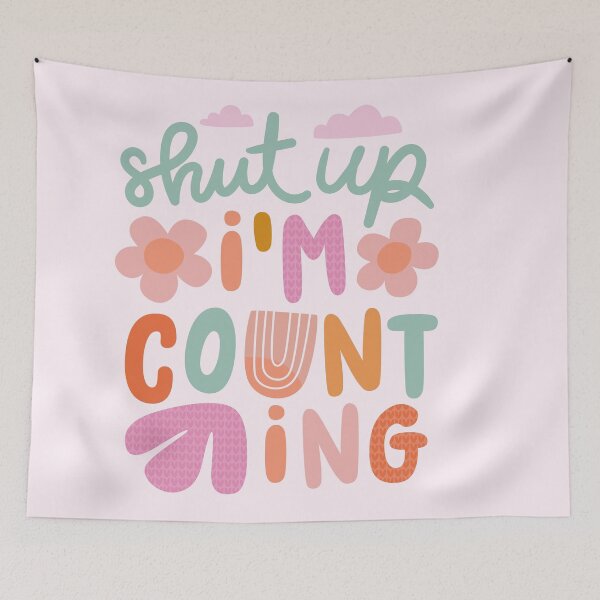 Item preview, Shut up I'm counting - Cute Knitting Quote Art - light pink designed and sold by OHBOY! Handmade.