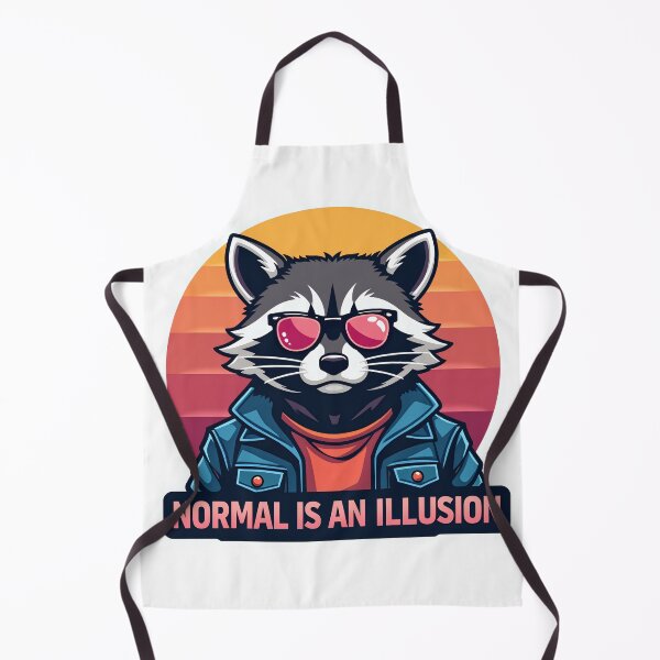 Item preview, Normal Is An Illusion | Cool Retro Raccoon Sticker designed and sold by The Grumpy Pet Club.