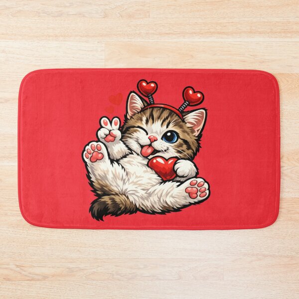 Item preview, Winking Love Kitten With Heart Antenna designed and sold by memememescat.