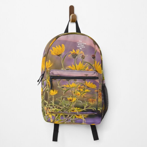 Item preview, Yellow flowers at Flowering Bridge with Mountains Behind designed and sold by NC NatureVisions.