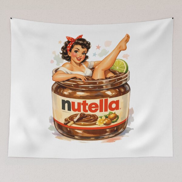 Item preview, World Nutella Day Pin-up Girl - Retro Chocolate Hazelnut Love designed and sold by SvitlanaSolo.