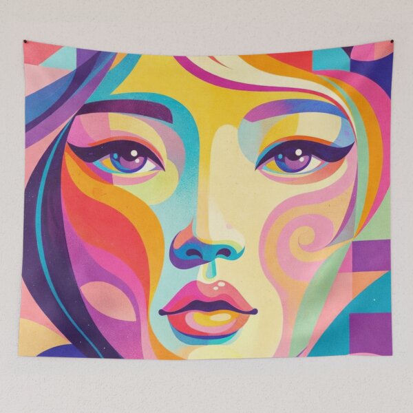 Item preview, Abstract Portrait of a Woman in a Pop Color Explosion designed and sold by JonelleTshirts.