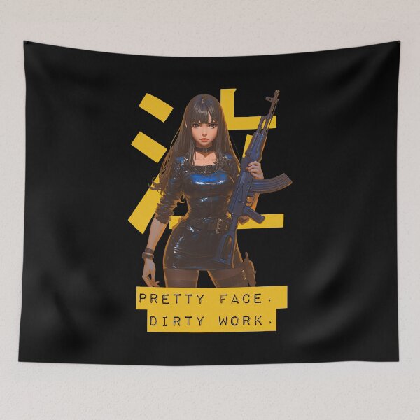 Item preview, Pretty Face Dirty Work – Cute Violence Gun Girl designed and sold by obstinator.