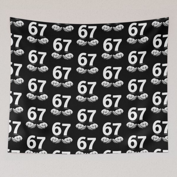 Item preview, 67 “Six Seven” Meme – Viral Number Joke Design with Floating Hands | Internet Humor Art designed and sold by BrainBubbleArt.