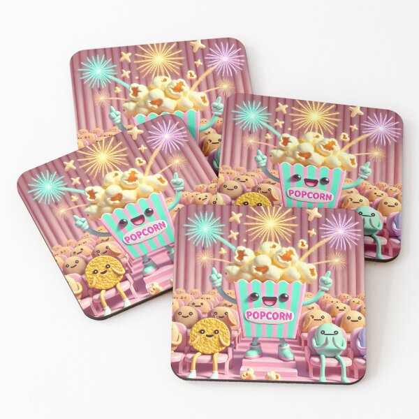Item preview, Popcorn Party Fireworks – Cute 3D Cartoon designed and sold by ComedyInkFactor.