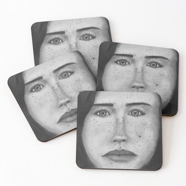 Item preview, Irish Lass – Charcoal Portrait Drawing of Freckled Woman designed and sold by BlueRidgeBazaar.