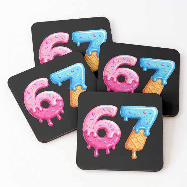 Item preview, 67 “Six Seven” Meme Drip Art – Viral UK Slang Numbers in Donut & Ice Cream Style designed and sold by BrainBubbleArt.
