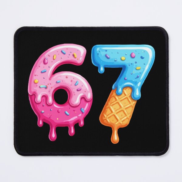 Item preview, 67 “Six Seven” Meme Drip Art – Viral UK Slang Numbers in Donut & Ice Cream Style designed and sold by BrainBubbleArt.