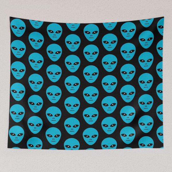 Item preview, Serious Black Eyed Alien Extraterrestrial Blue designed and sold by Rolographics1.