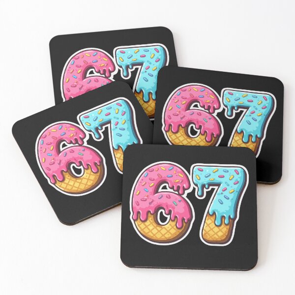 Item preview, 67 Six Seven Meme – Cute Ice Cream Donut Number Illustration designed and sold by BrainBubbleArt.