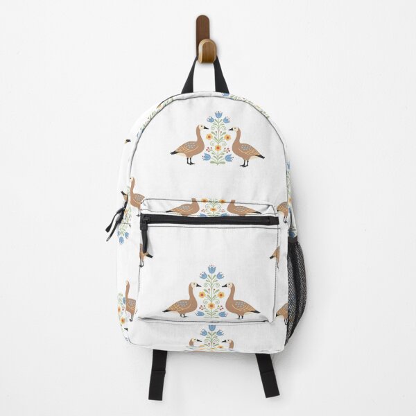Item preview, Hawaiian Goose (Nēnē) Pair with Floral Motifs – Hope for Wildlife Scandinavian Folk Art by heidiannemorris © designed and sold by FOLK ART FUSION by heidiannemorris.