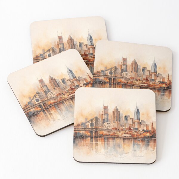 Item preview, Nashville Skyline Watercolor Print – Cumberland Bend Mapline + Cumberland River Reflection designed and sold by POD DYNASTY.