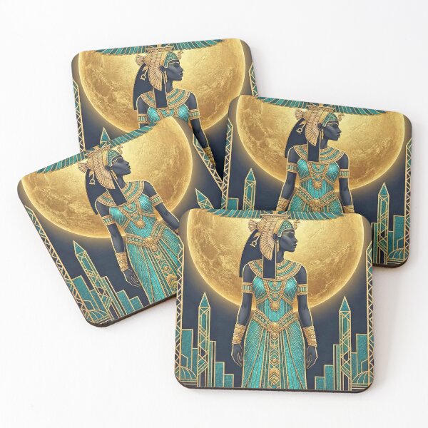 Item preview, Nocturnal Egyptian Art Deco Goddess designed and sold by Vintage Poster Gallery.