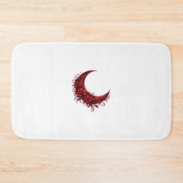 Item preview, Crimson Crescent Moon with Floral Fantasy Illustration designed and sold by Reminixi.