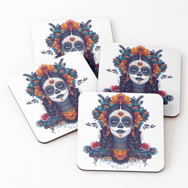 Item preview, Huichol Inspired Floral Goddess Spirit Portrait designed and sold by AnnDesignStudio.