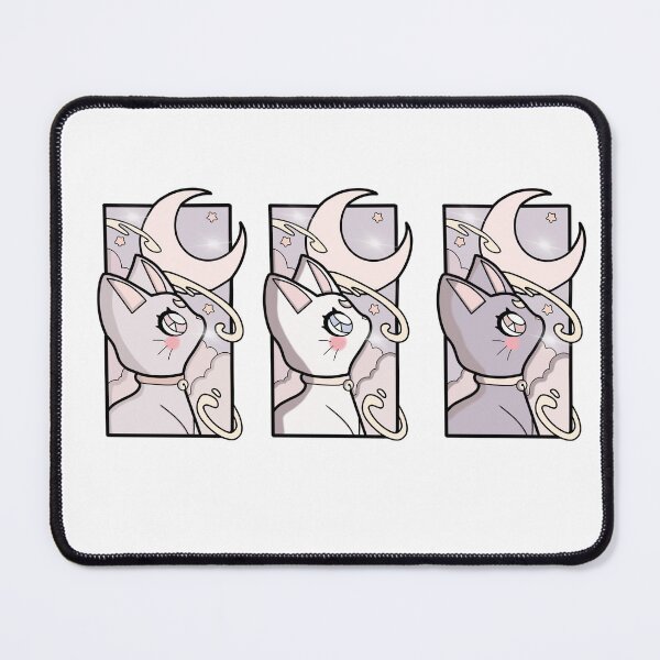 Item preview, Moonlight Psychic Cat Trio Illustration designed and sold by s.artaller.
