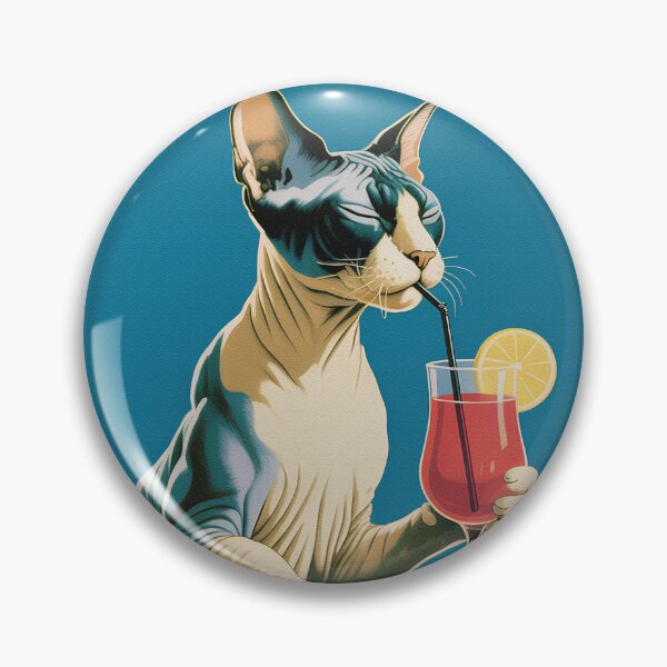 Item preview, Sphynx Cat Cocktail Poster – Elegant Hairless Cat Wall Art | Modern Bar & Home Decor Print designed and sold by paulo silveira.