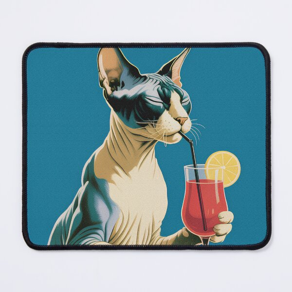 Item preview, Sphynx Cat Cocktail Poster – Elegant Hairless Cat Wall Art | Modern Bar & Home Decor Print designed and sold by paulo silveira.