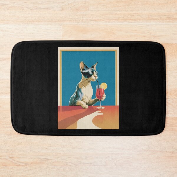 Item preview, Sphynx Cat Cocktail Poster – Elegant Hairless Cat Wall Art | Modern Bar & Home Decor Print designed and sold by paulo silveira.