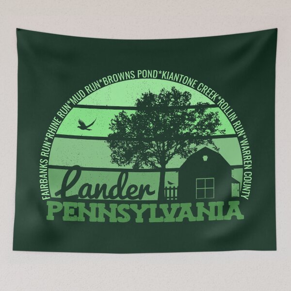 Item preview, Lander Pennsylvania Sunset Retro Vintage Local Pride Logo designed and sold by CRHPOD20.