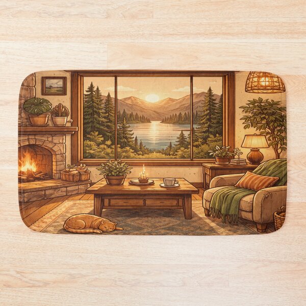 Item preview, Cozy Cabin by the Lake designed and sold by Artistmonkey345.