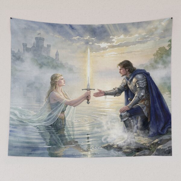 Item preview, The Lady of the Lake handing Excalibur to King Arthur designed and sold by jefboutique6150.