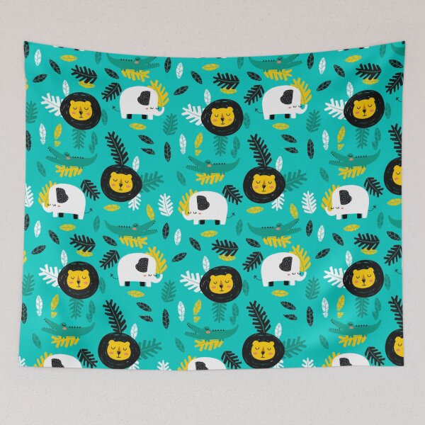 Item preview, Jungle Animals Sleeping - Cute Kids Cartoon Design designed and sold by DesignsVault.