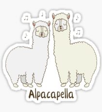 Alpacapella Singing Alpacas - Funny Animal Pun Gift Sticker