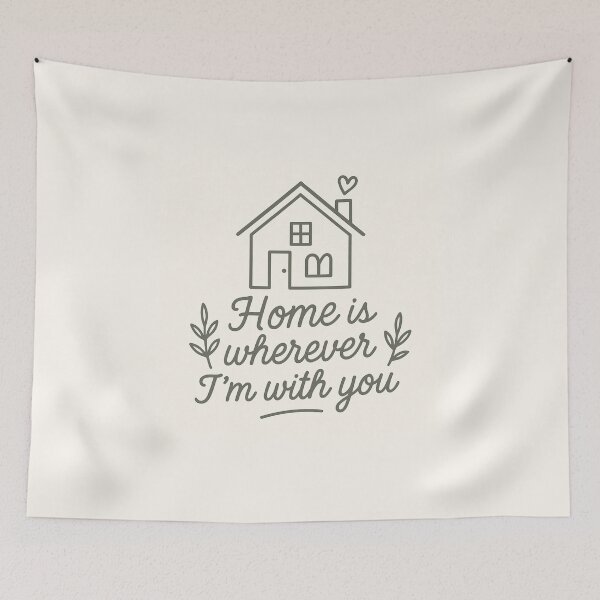 Item preview, Home is Wherever I'm With You Romantic Quote Home Couple designed and sold by Lyvion design.