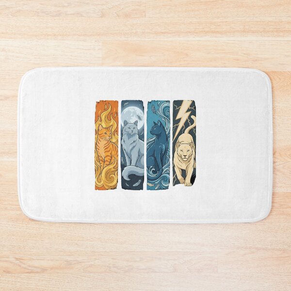 Item preview, Four Elemental Cats Vintage Stylized Fantasy designed and sold by chattsuede.