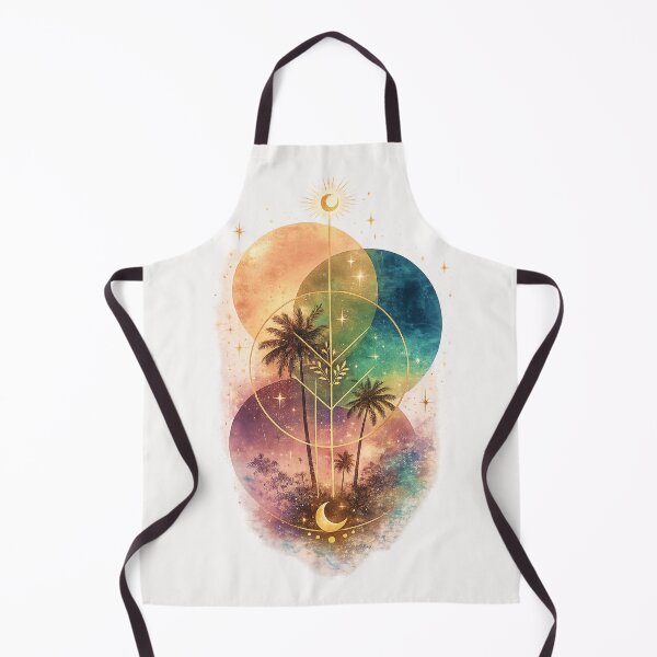 Item preview, Bohemian Spiritual Art with Palm Trees and Cosmic Geometry designed and sold by V-ForAll.