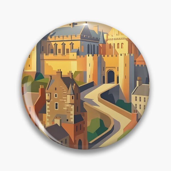 Item preview, Vintage Art Deco Stirling Castle Scotland Travel Poster designed and sold by ArtByKendo.