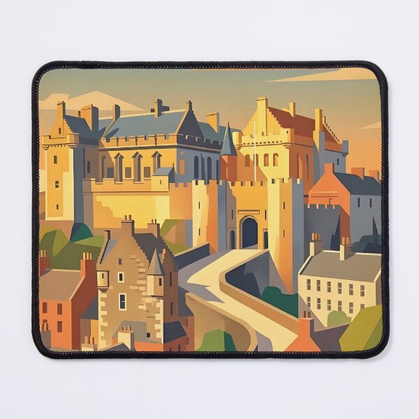 Item preview, Vintage Art Deco Stirling Castle Scotland Travel Poster designed and sold by ArtByKendo.