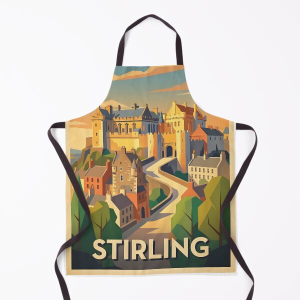 Item preview, Vintage Art Deco Stirling Castle Scotland Travel Poster designed and sold by ArtByKendo.