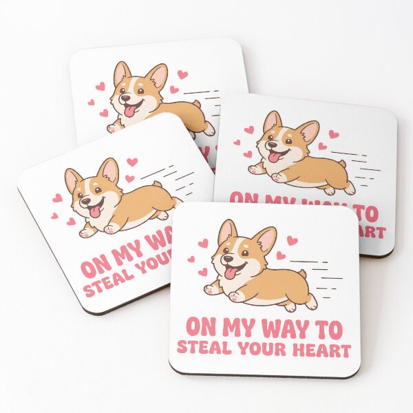 Item preview, On My Way To Steal Your Heart Corgi Kawaii Cartoon Dog designed and sold by chattsuede.