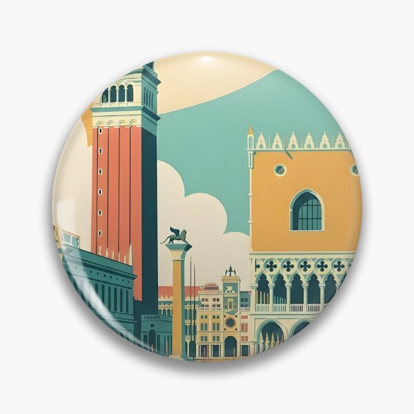 Item preview, Vintage Art Deco Venice Grand Canal Poster designed and sold by ArtByKendo.
