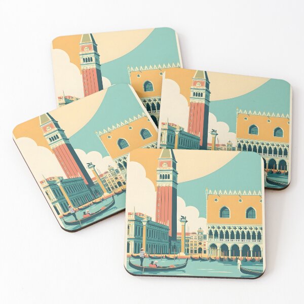 Item preview, Vintage Art Deco Venice Grand Canal Poster designed and sold by ArtByKendo.