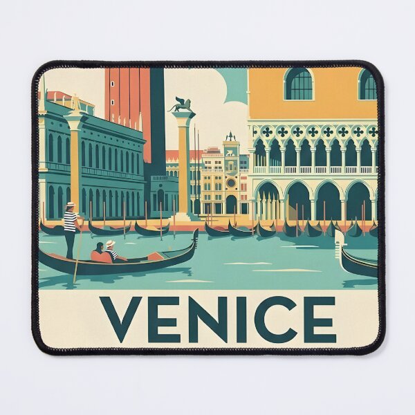 Item preview, Vintage Art Deco Venice Grand Canal Poster designed and sold by ArtByKendo.