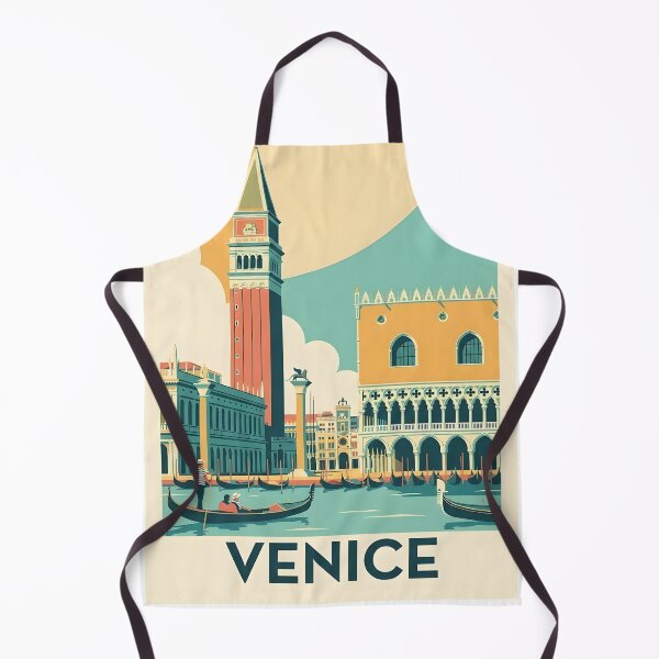 Item preview, Vintage Art Deco Venice Grand Canal Poster designed and sold by ArtByKendo.