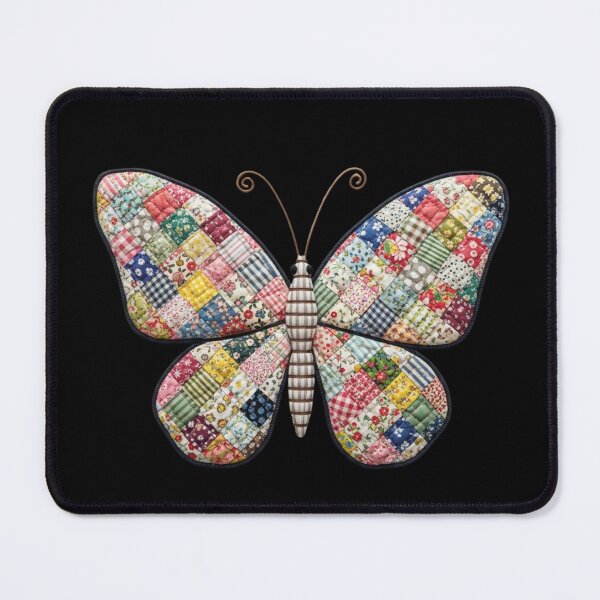 Item preview, Cozy Patchwork Quilt Butterfly Fabric Texture Art designed and sold by DigitalMomy.